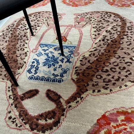 Rhyann Pink Leopard Handmade Wool